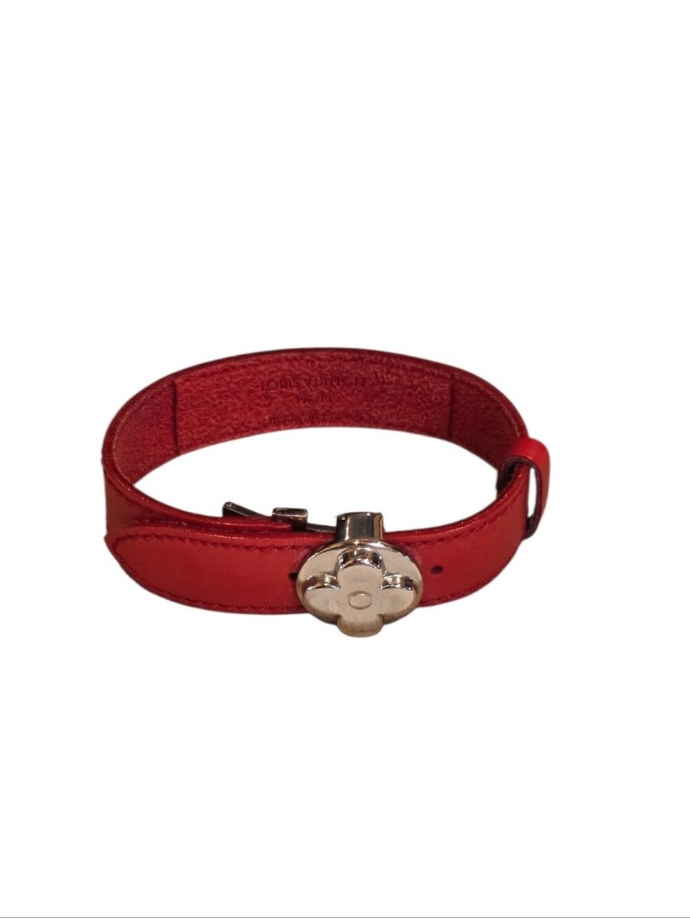 Louis Vuitton Wish Good Luck Red Silver Adjustable Leather Bracelet - Picture 6 of 14